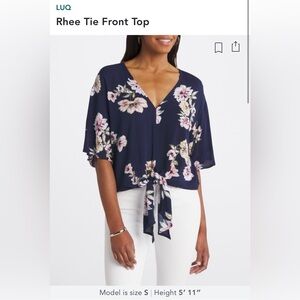 LUQ Rhee Tie Front Top